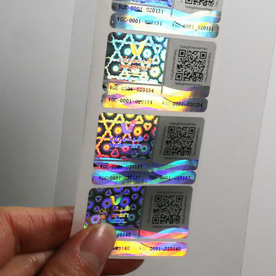 Ярлык пробирки Hologram радуги, лоснистые поверхностные голографические стикеры подлинности